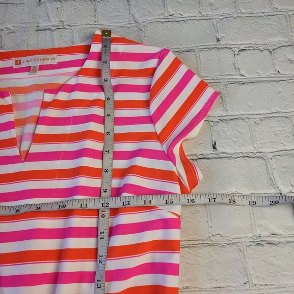 Jude Connally multicolored stripped summer dress fit and flare liquid size M - Picture 3 of 10